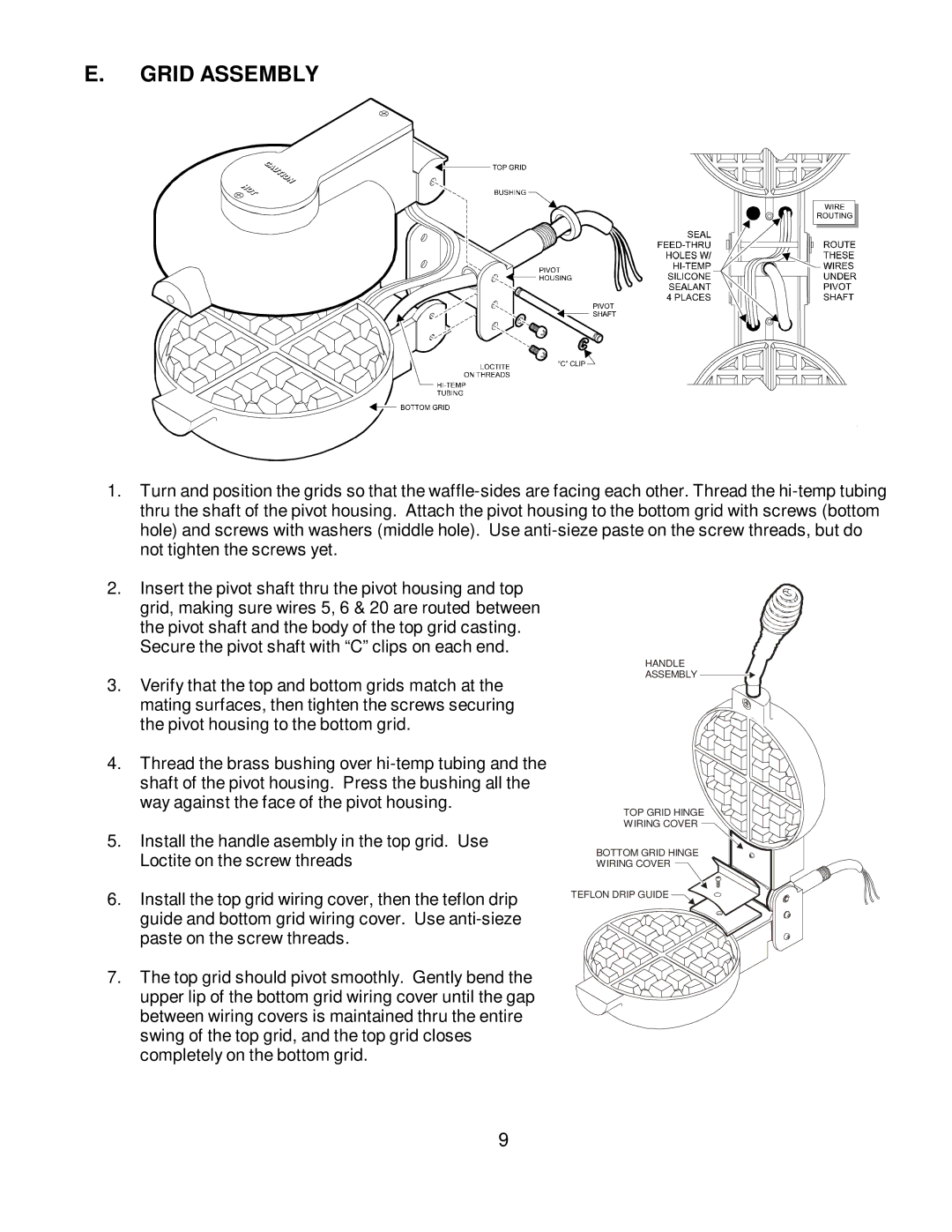 Wells BWB-1S manual Grid Assembly 