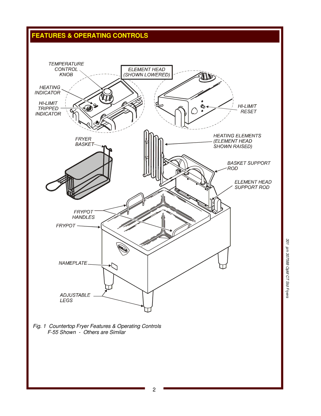 Wells F-14 operation manual 301 p/n 307588 OpM CT Std Fryers 