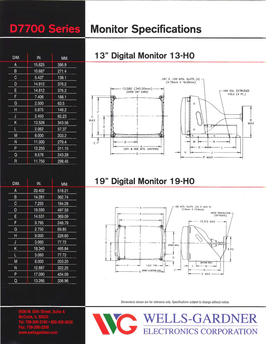 Wells-Gardner D7700 manual 