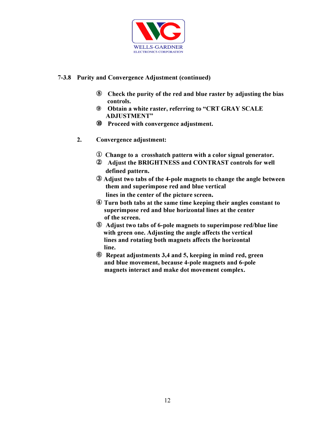 Wells-Gardner D9100 service manual 