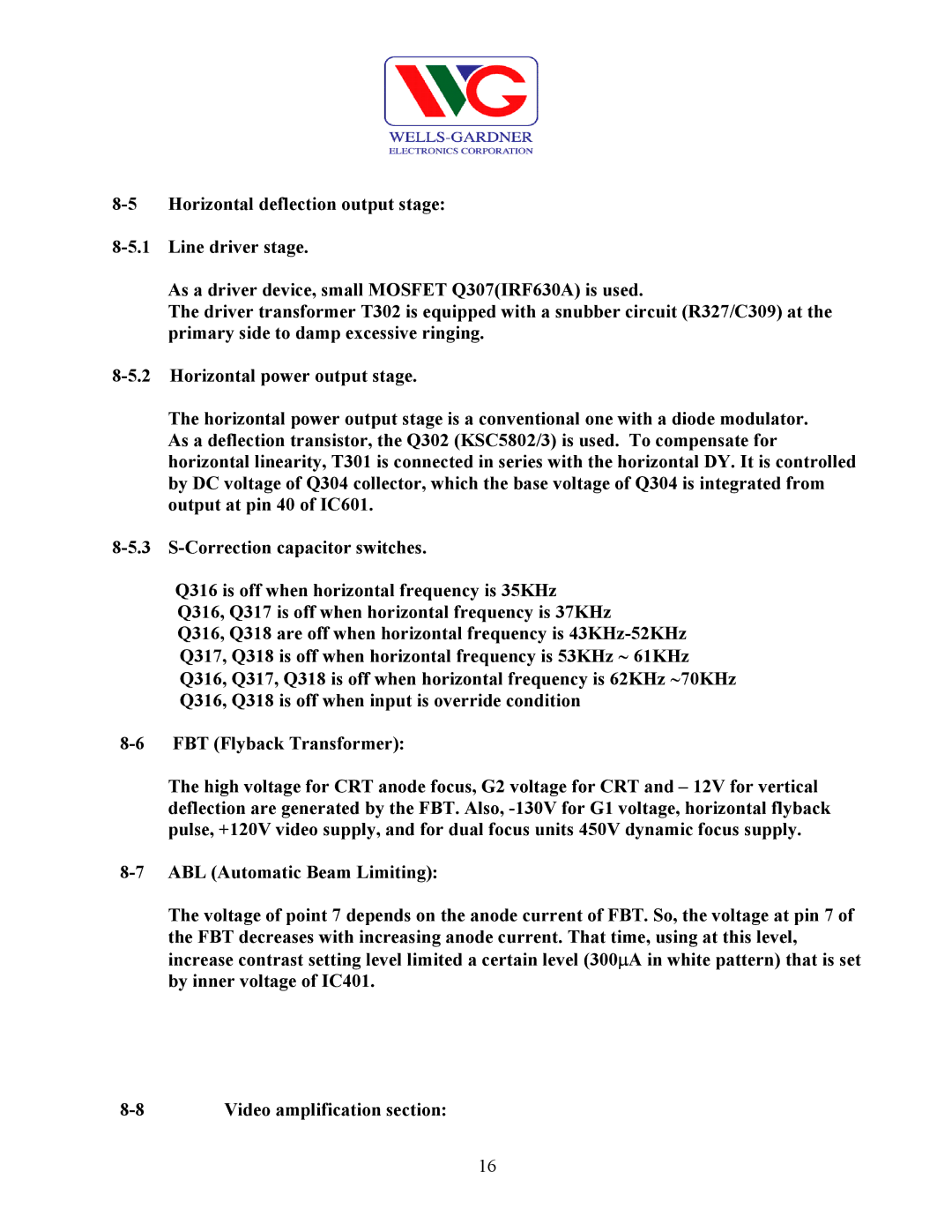 Wells-Gardner D9100 service manual 