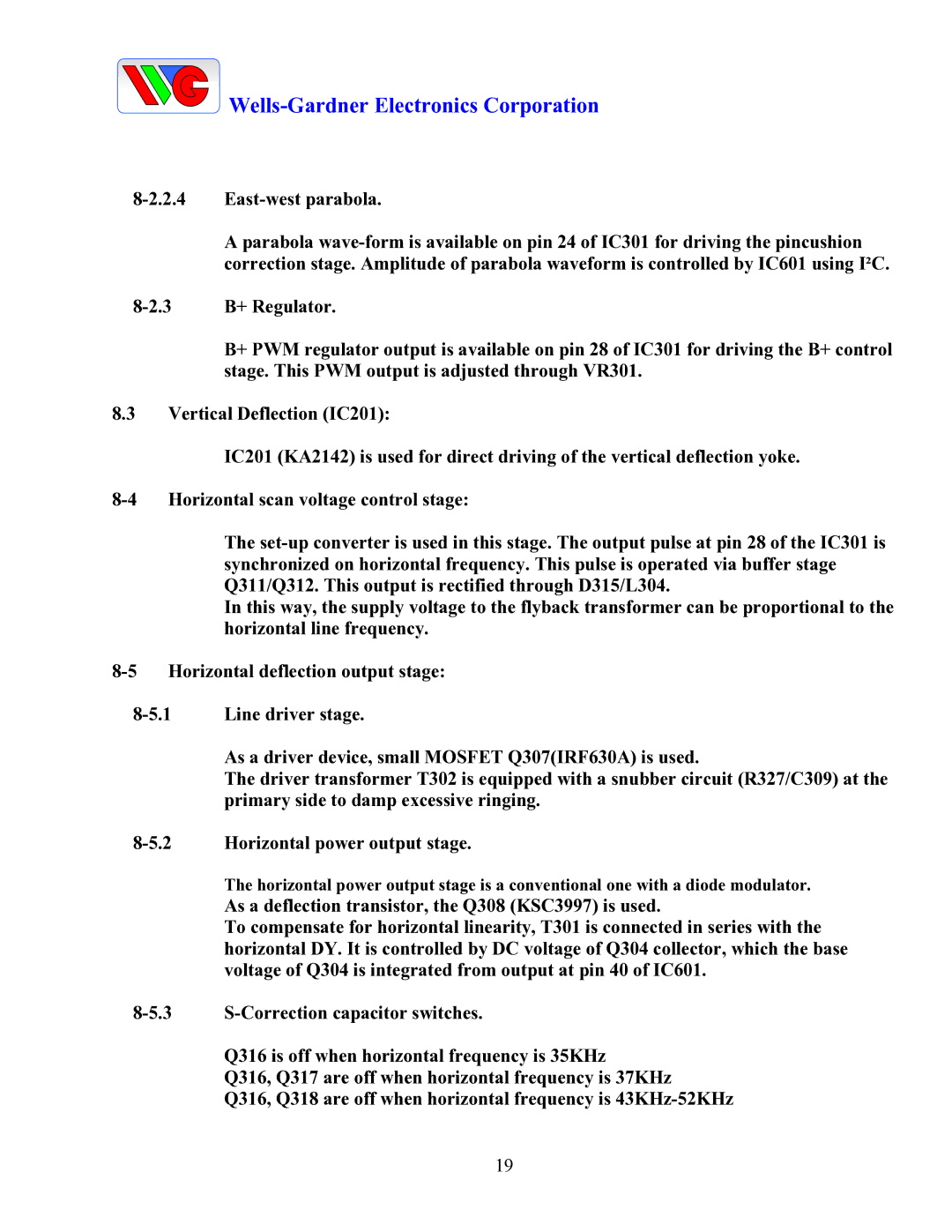 Wells-Gardner D9300 Series service manual Wells-Gardner Electronics Corporation 