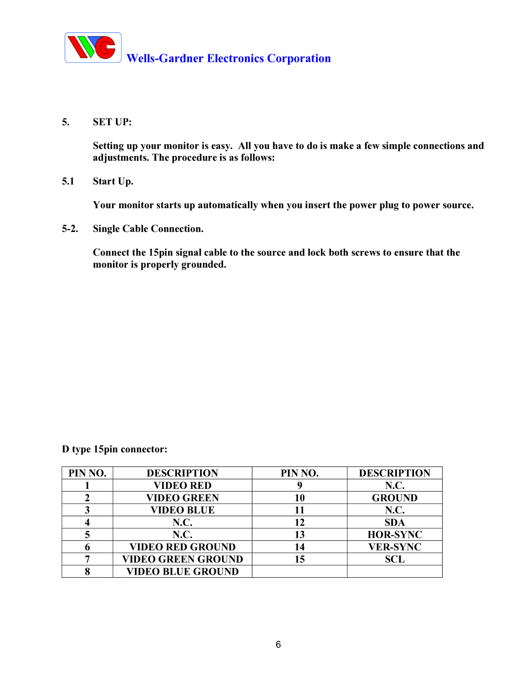 Wells-Gardner D9300 Series service manual Wells-Gardner Electronics Corporation 