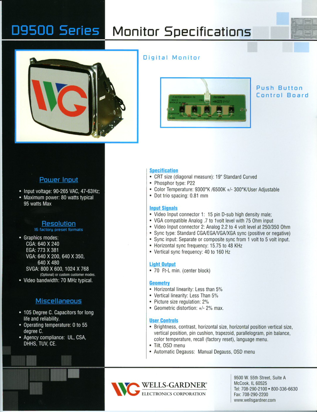 Wells-Gardner D9500 manual 