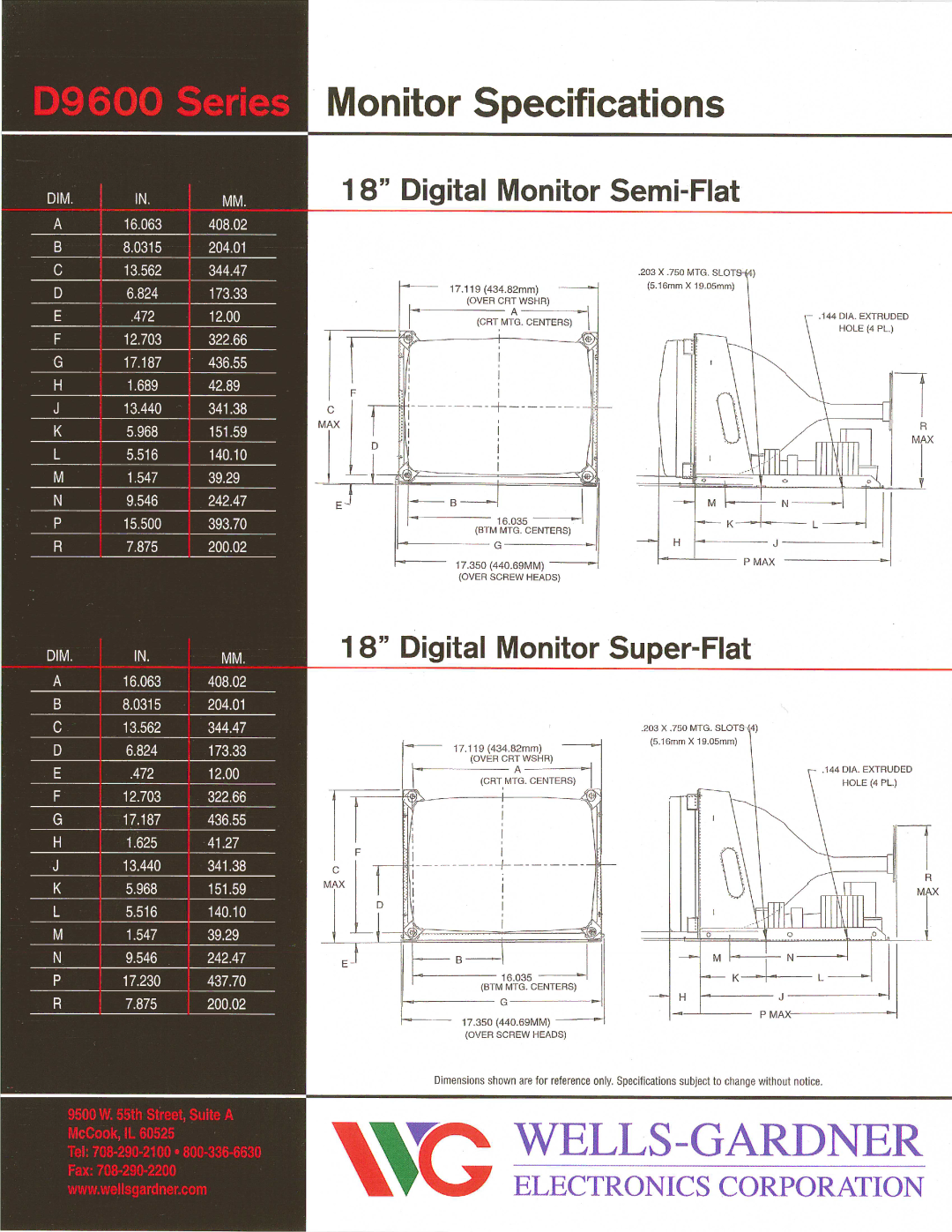 Wells-Gardner D9600 manual 