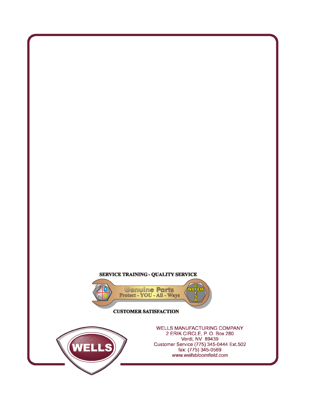 Wells H-70, H-33, H-65, H-63, H-115 operation manual 