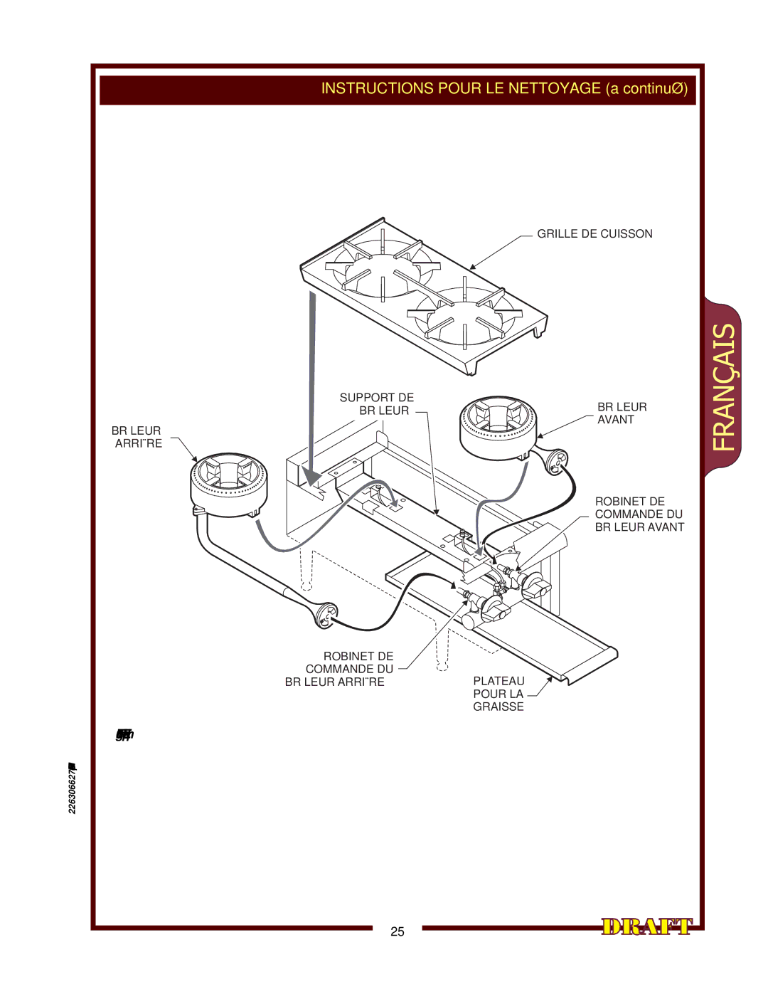 Wells HDHP-3630G, HDHP-1230G, HDHP-2430G operation manual Instructions Pour LE Nettoyage a continué 