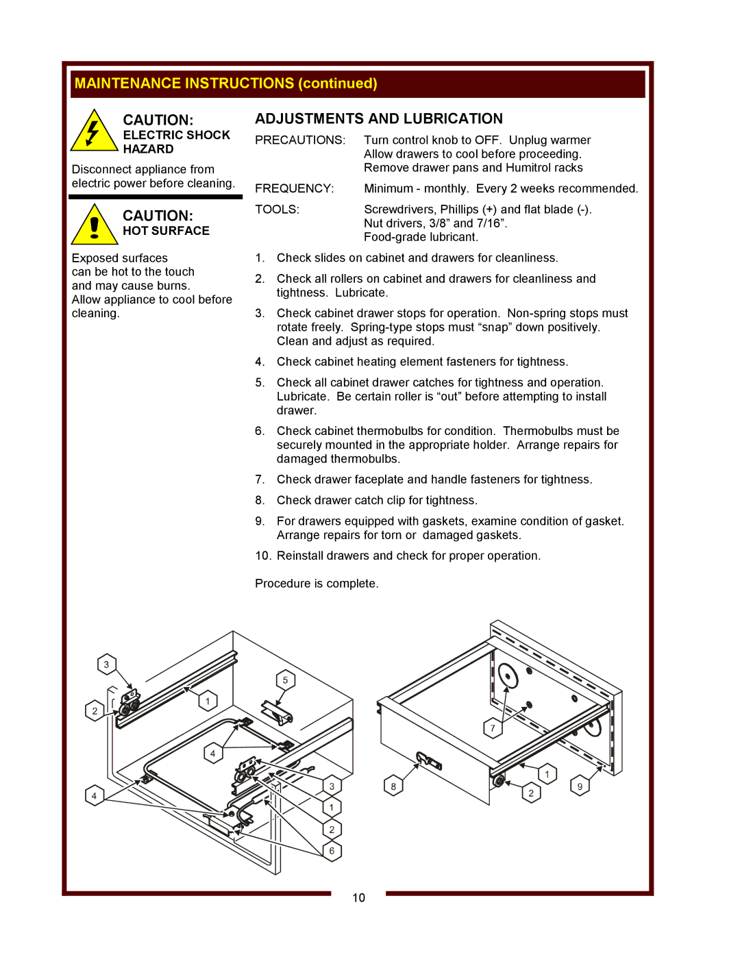 Wells RW-16 thru RW-36, RWN-2, RW-26HD, RW-176HD, RW-16HD thru RW-36HD Maintenance Instructions, Adjustments and Lubrication 