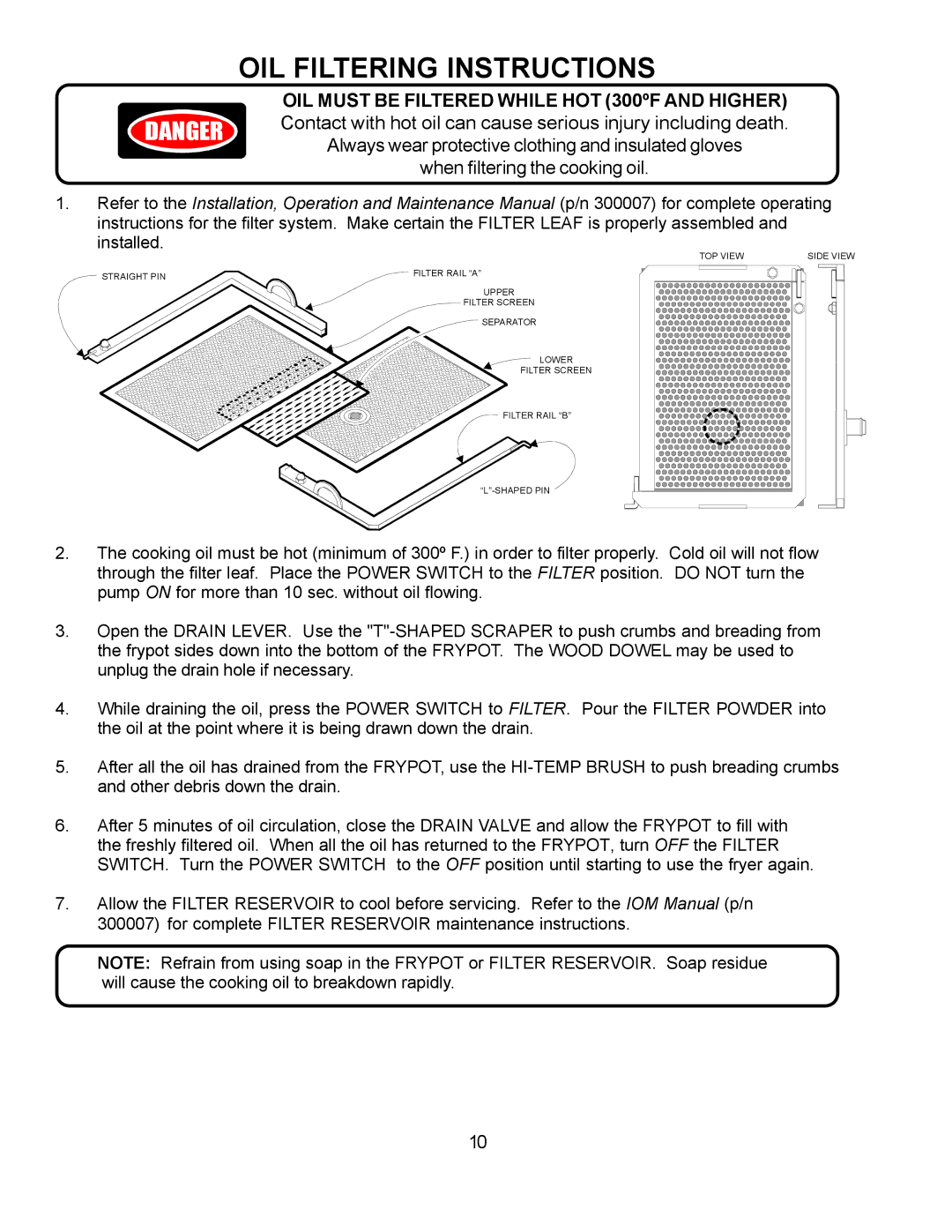 Wells WFGA-60FS service manual OIL Filtering Instructions 