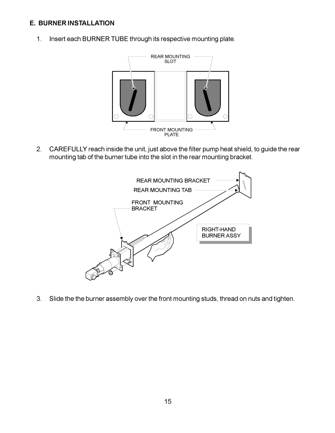 Wells WFGA-60FS service manual Burner Installation 