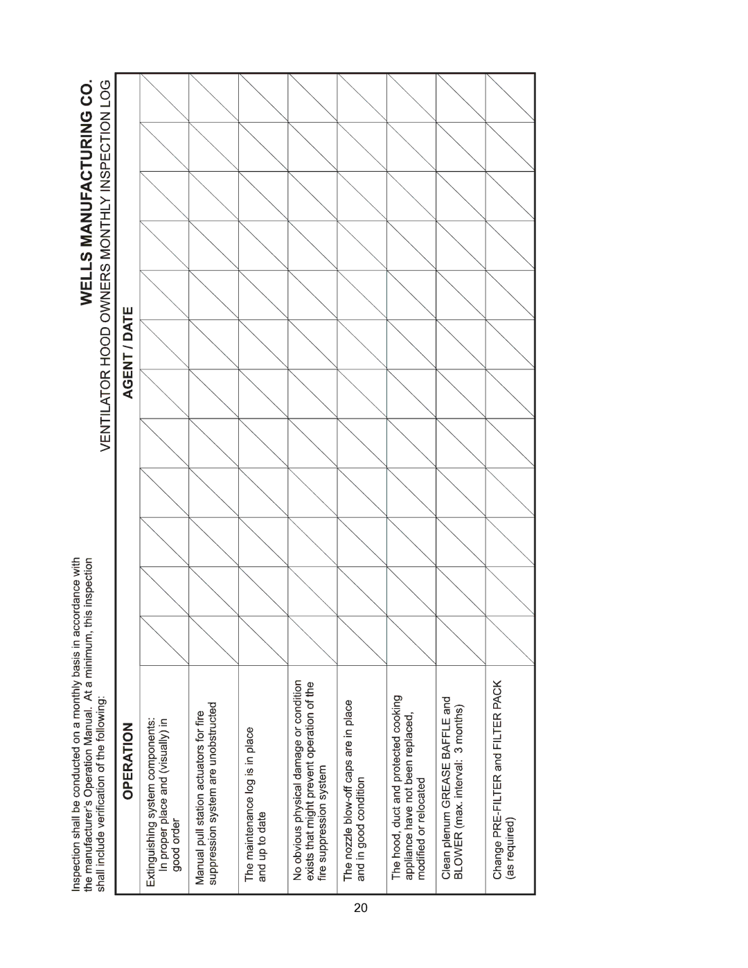 Wells WV-4HSRW operation manual 