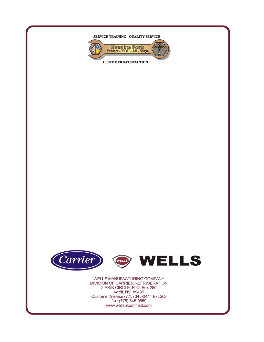 Wells WV-4HSRW operation manual 