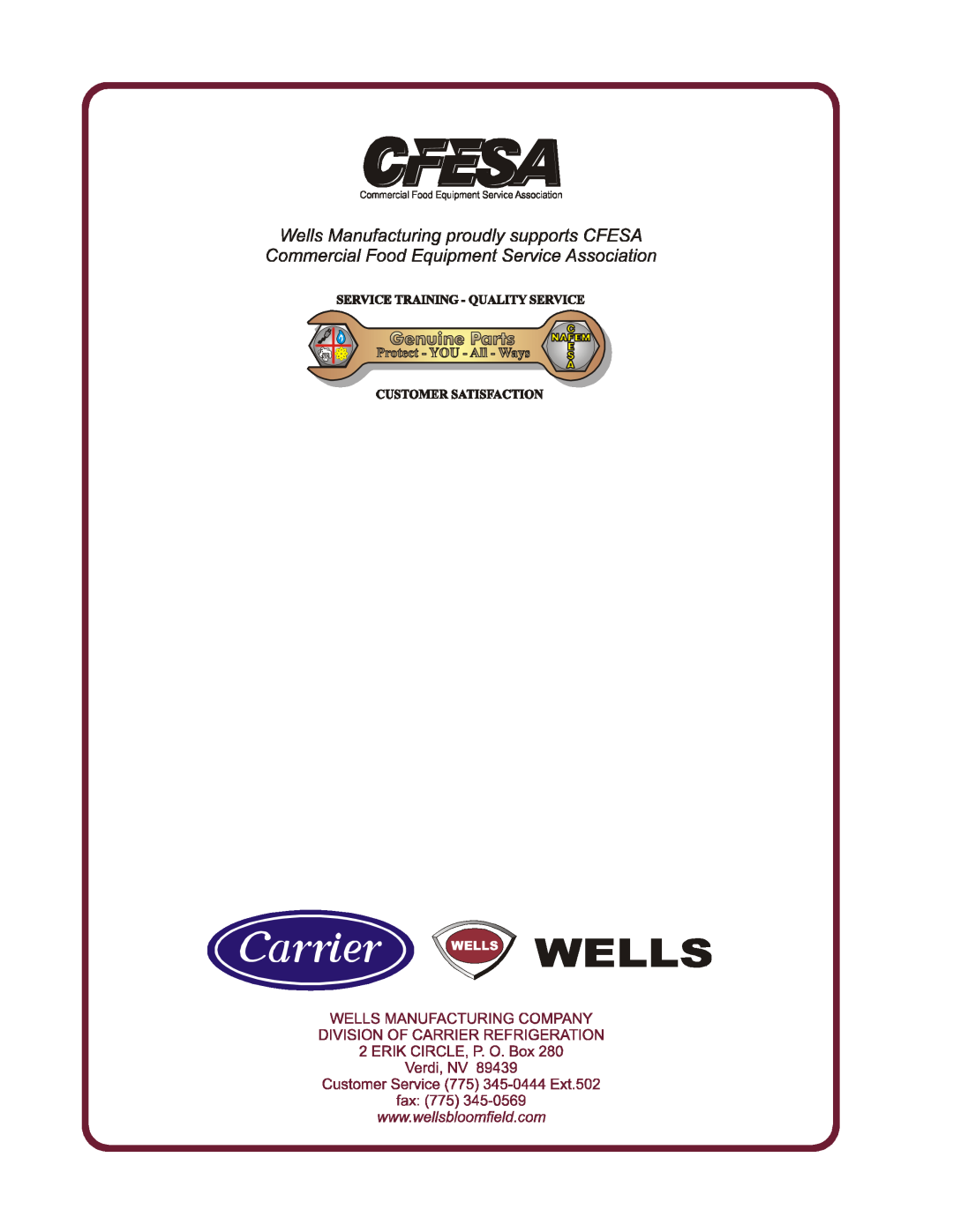 Wells WVG-136, WVG-136RW operation manual 