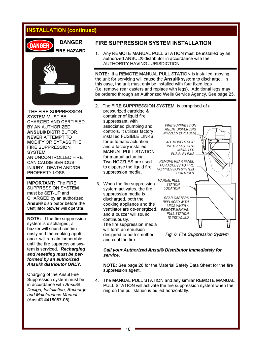 Wells WVOC-4HS, WVOC-4HC, WVOC-4HF Fire Suppression System Installation, Fire Hazard, Authority Having Jurisdiction 