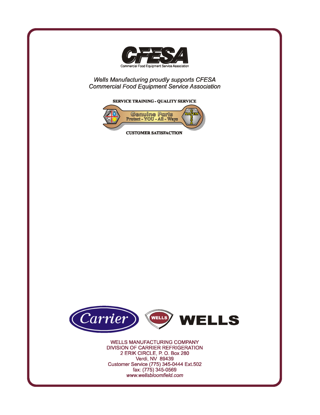 Wells WVOC-4HC, WVOC-4HS, WVOC-4HF operation manual 