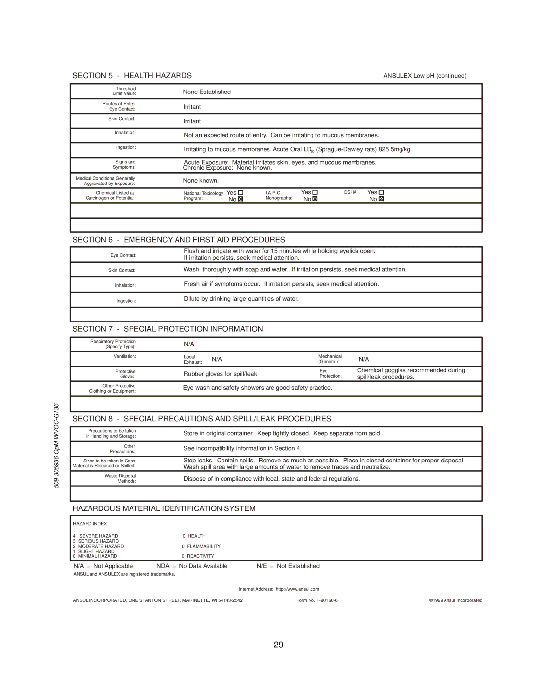 Wells WVOC-G136 operation manual Health Hazards 