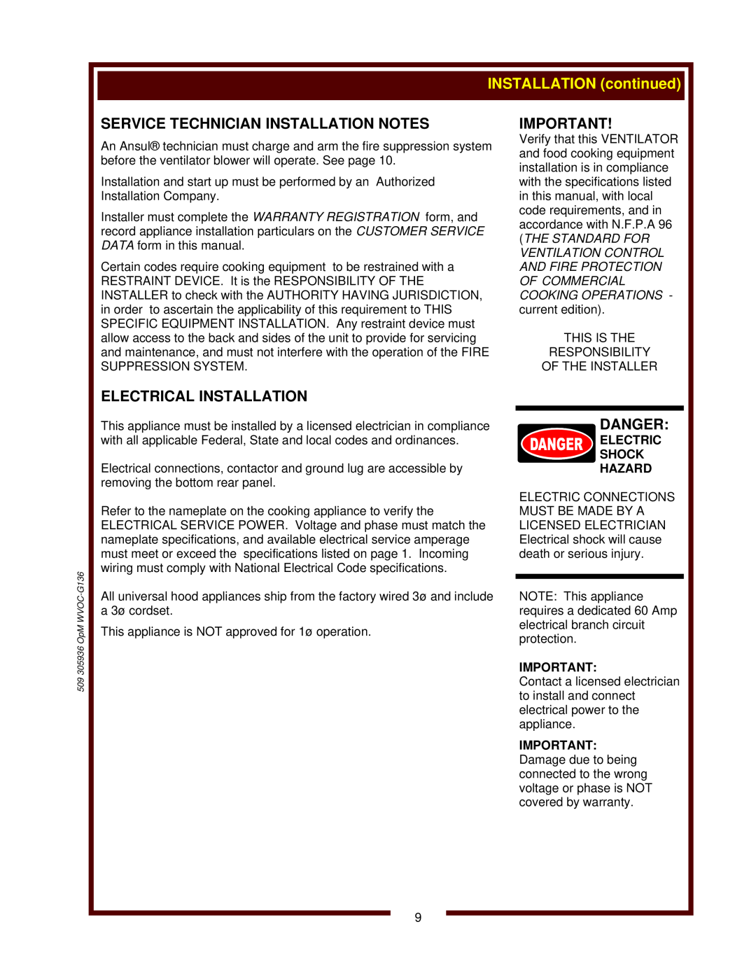 Wells operation manual 509 305936 OpM WVOC-G136 