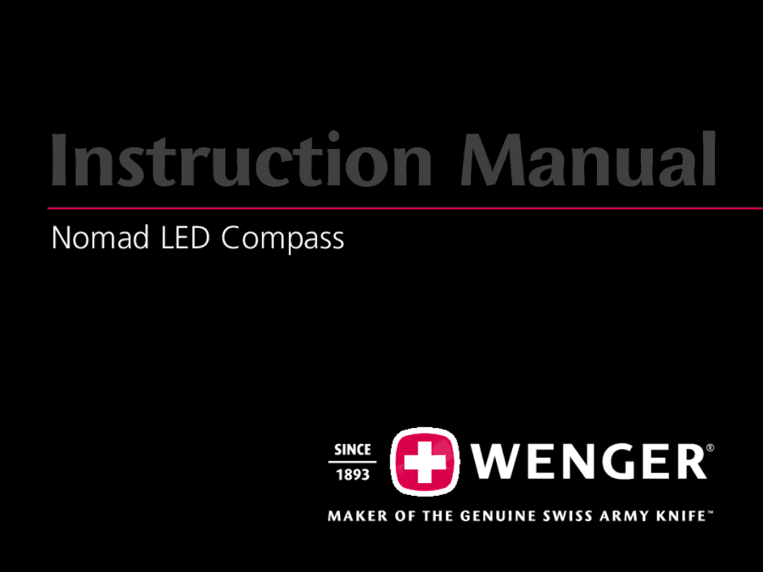 Wenger instruction manual Nomad LED Compass 