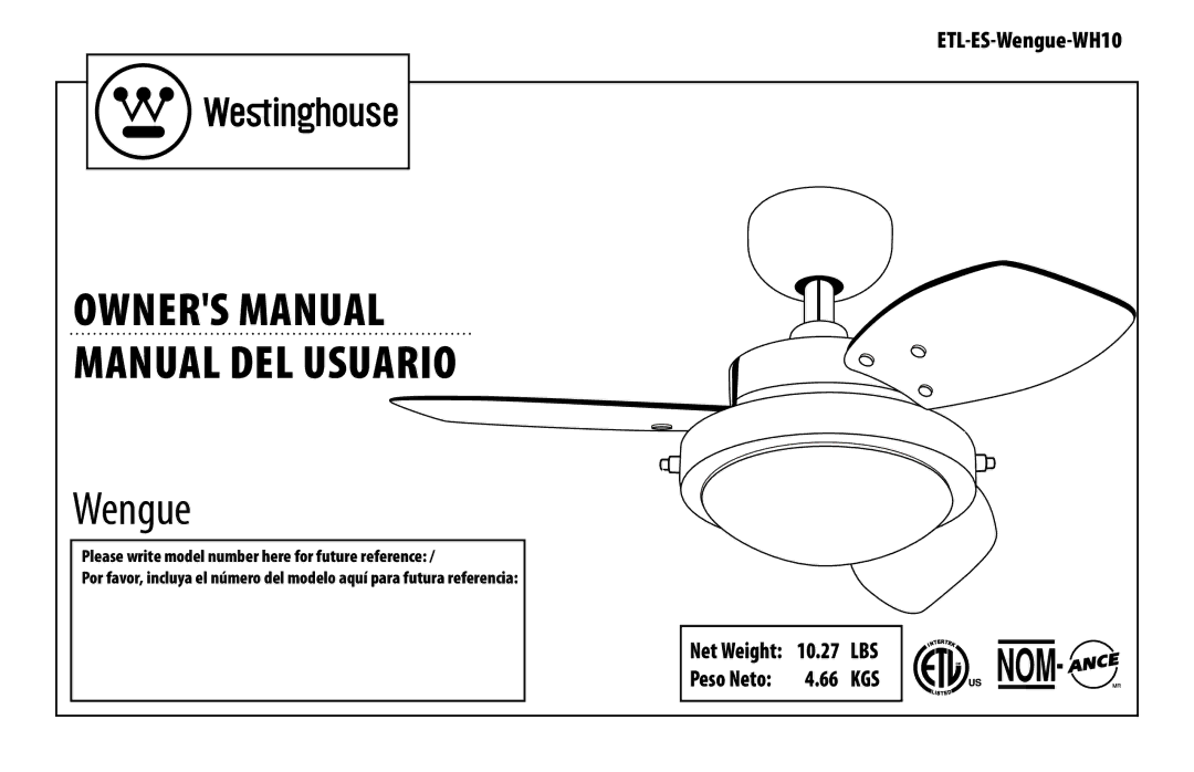 Wenger WH10 owner manual Manual del usuario 