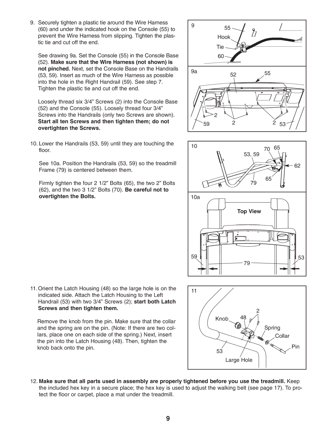 Weslo 200 user manual Screws and then tighten them, Top View 