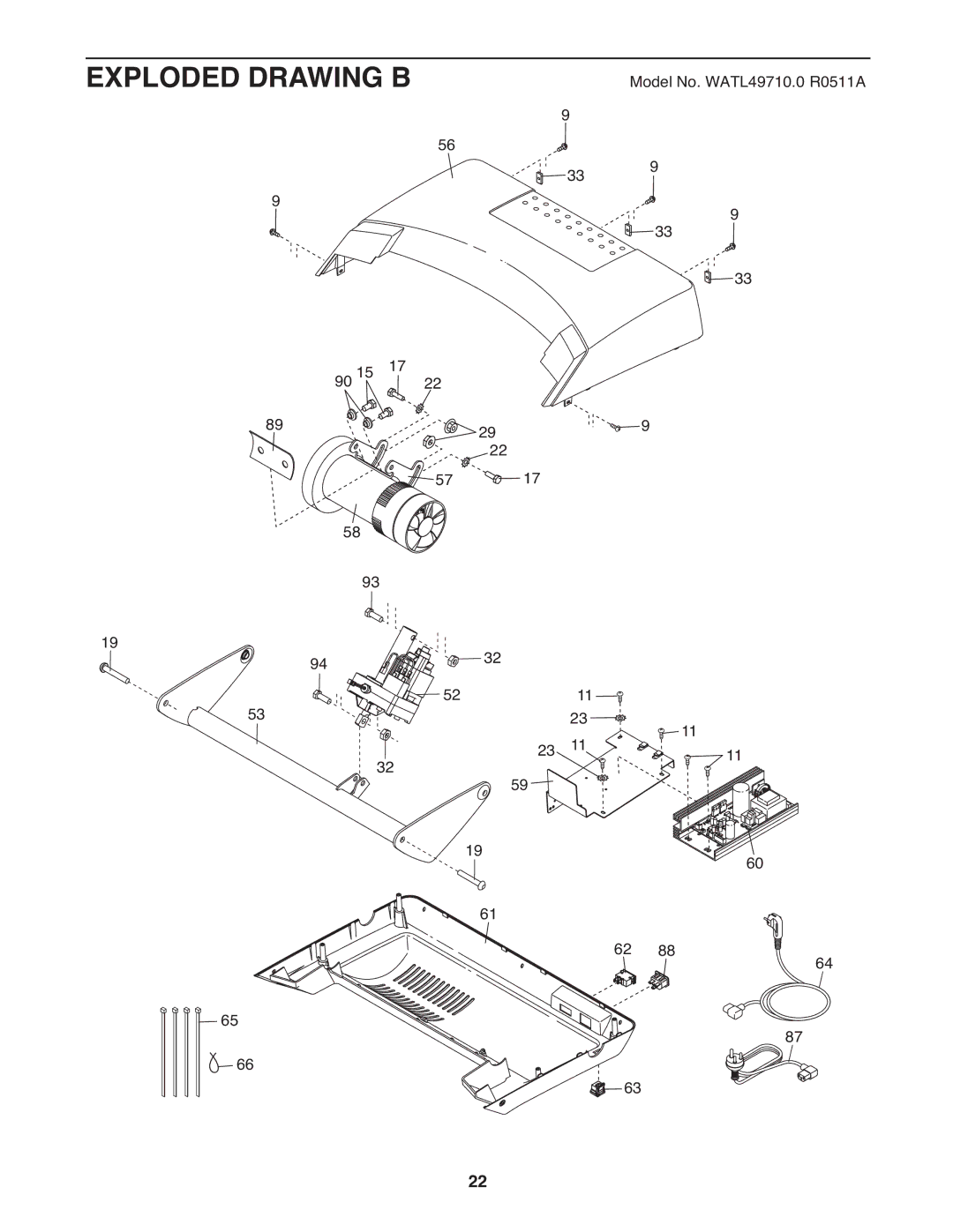 Weslo 21 user manual Exploded Drawing B 