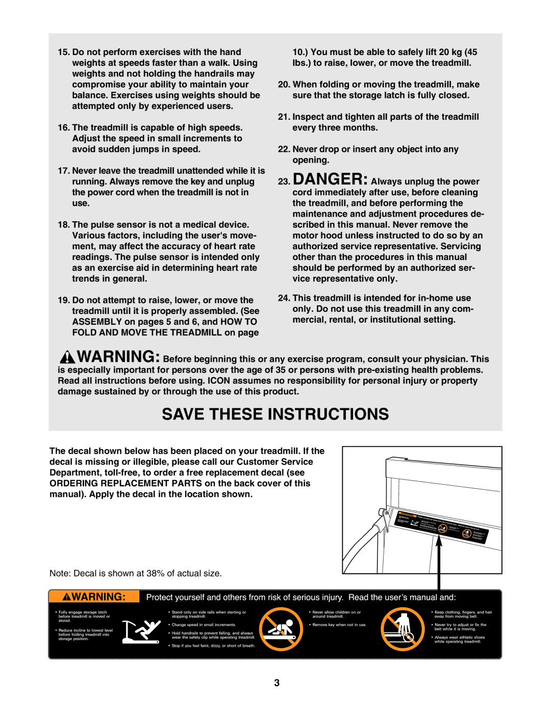 Weslo 215S user manual 