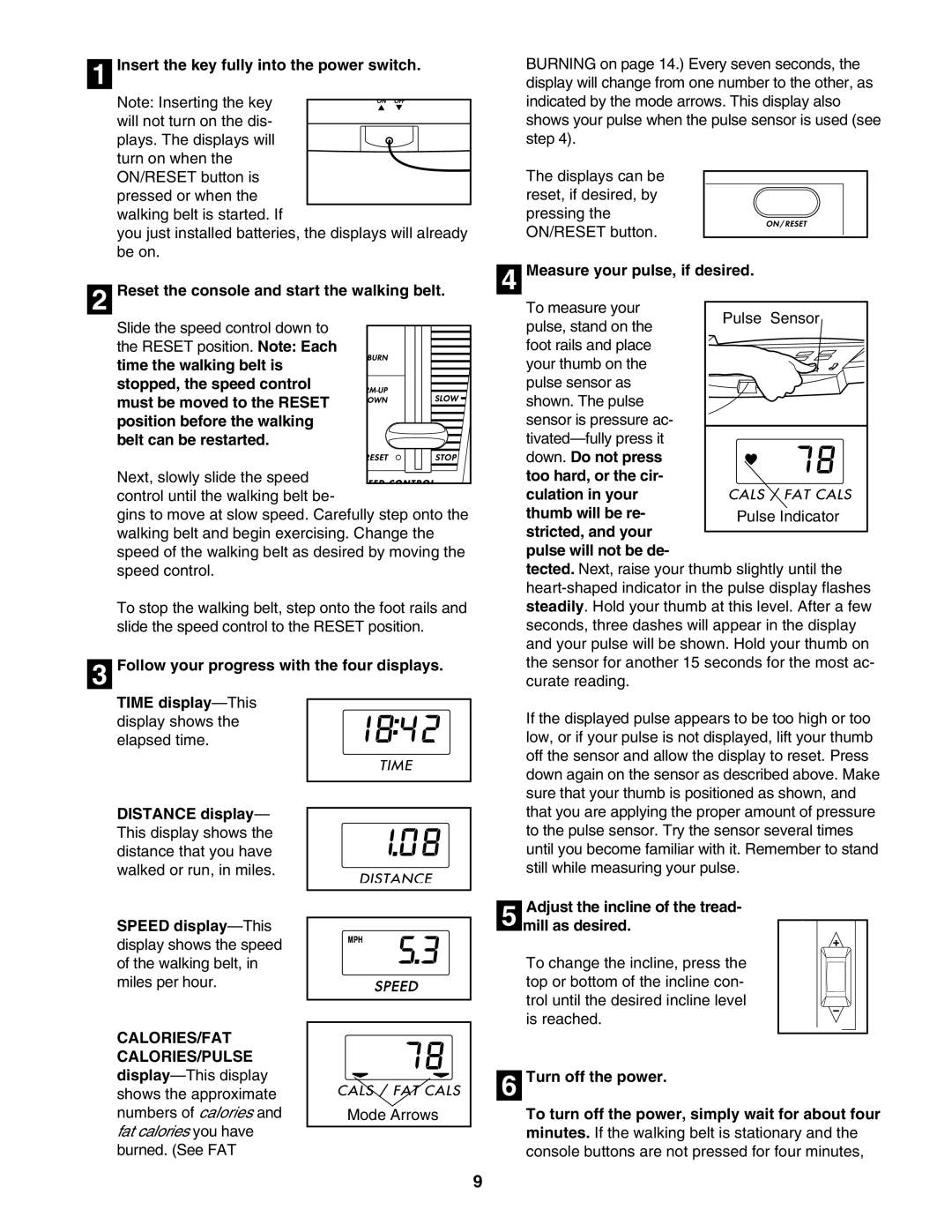 Weslo 215S user manual Calories/Fat 