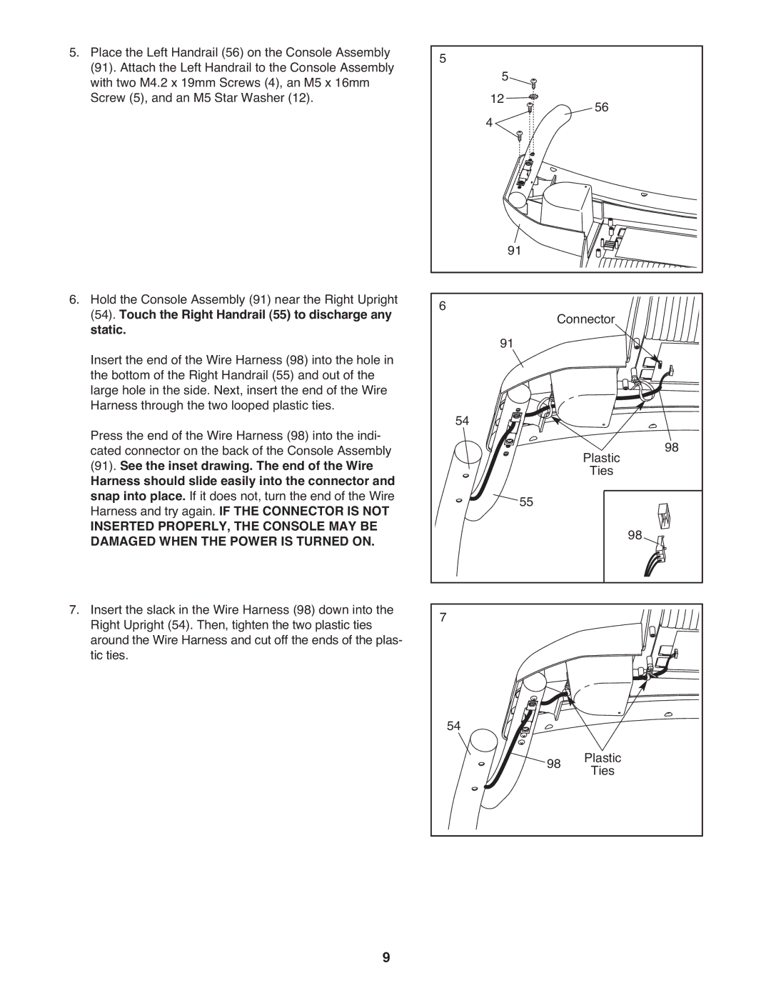 Weslo 30863 user manual Ties Plastic 