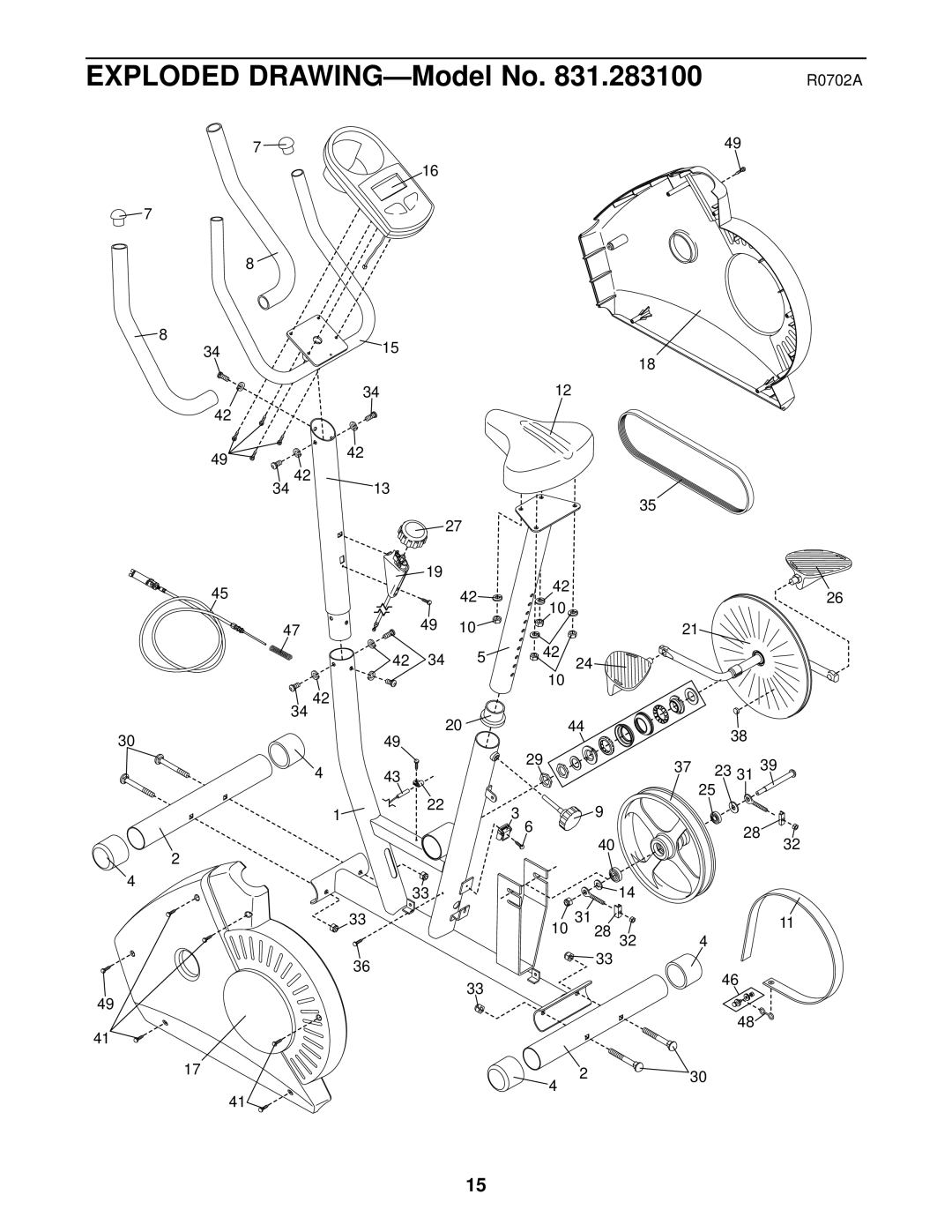 Weslo 310 CS user manual Exploded DRAWING-Model No, R0702A 10 28 