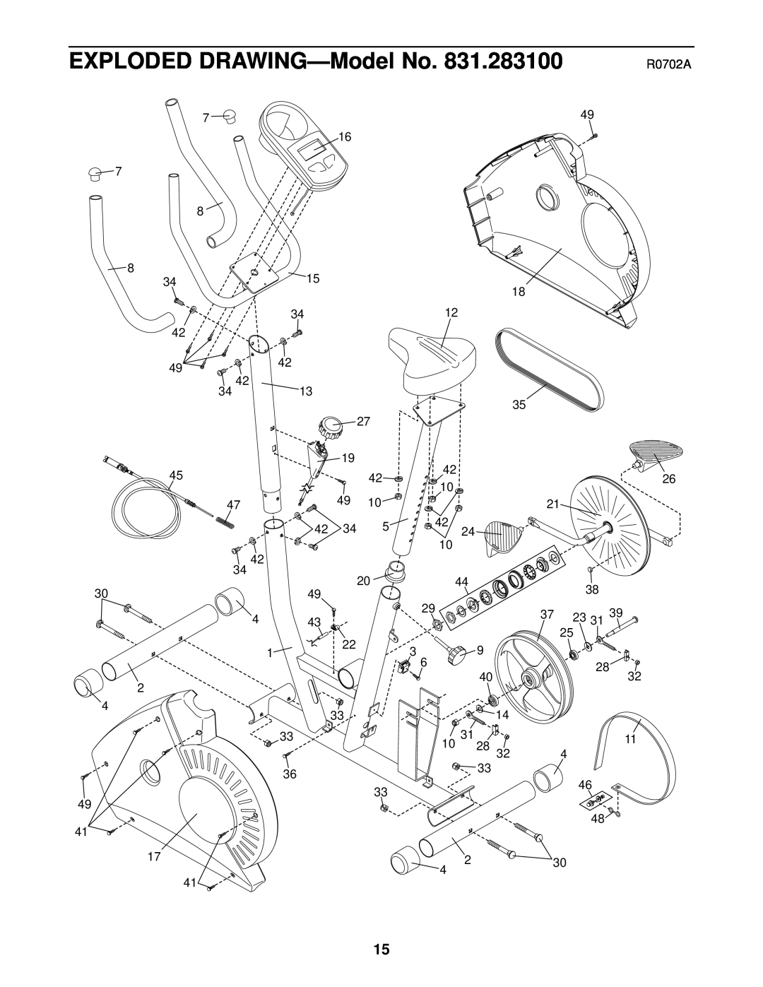 Weslo 310 CS user manual EXPLODED DRAWING-Model No, R0702A 