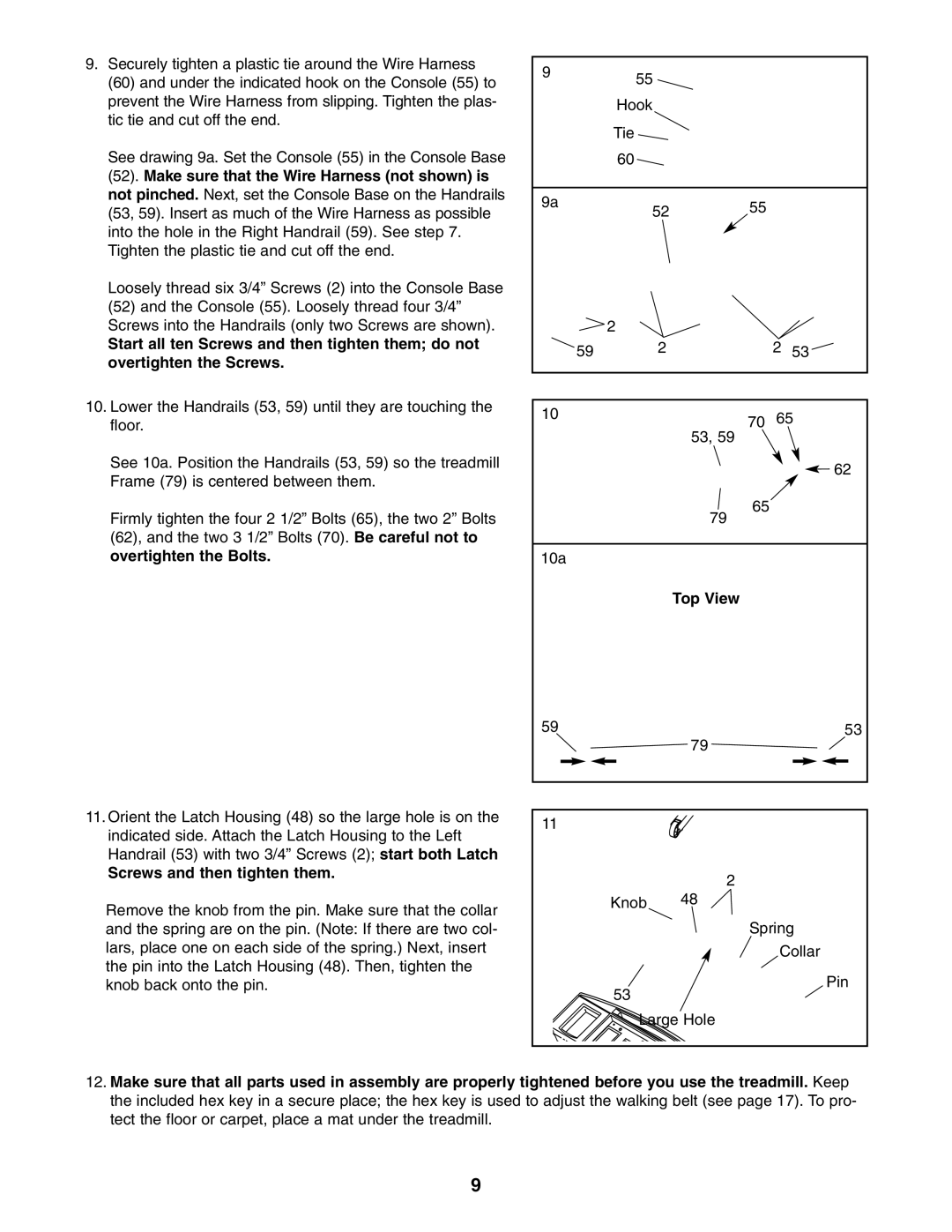 Weslo 400 user manual Screws and then tighten them, Top View 