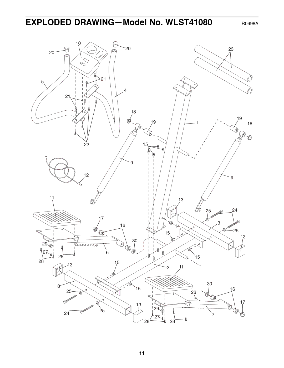 Weslo 450T manual Exploded DRAWINGÑModel No. WLST41080 