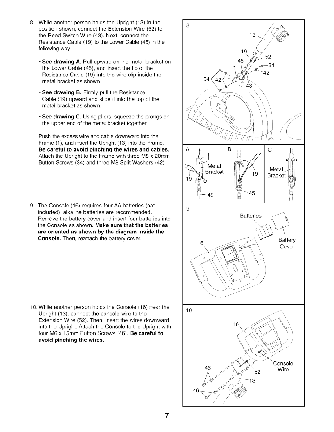 Weslo 831,21611,0 user manual ResistanceCable19totheLowerCable45inthe Followingway 