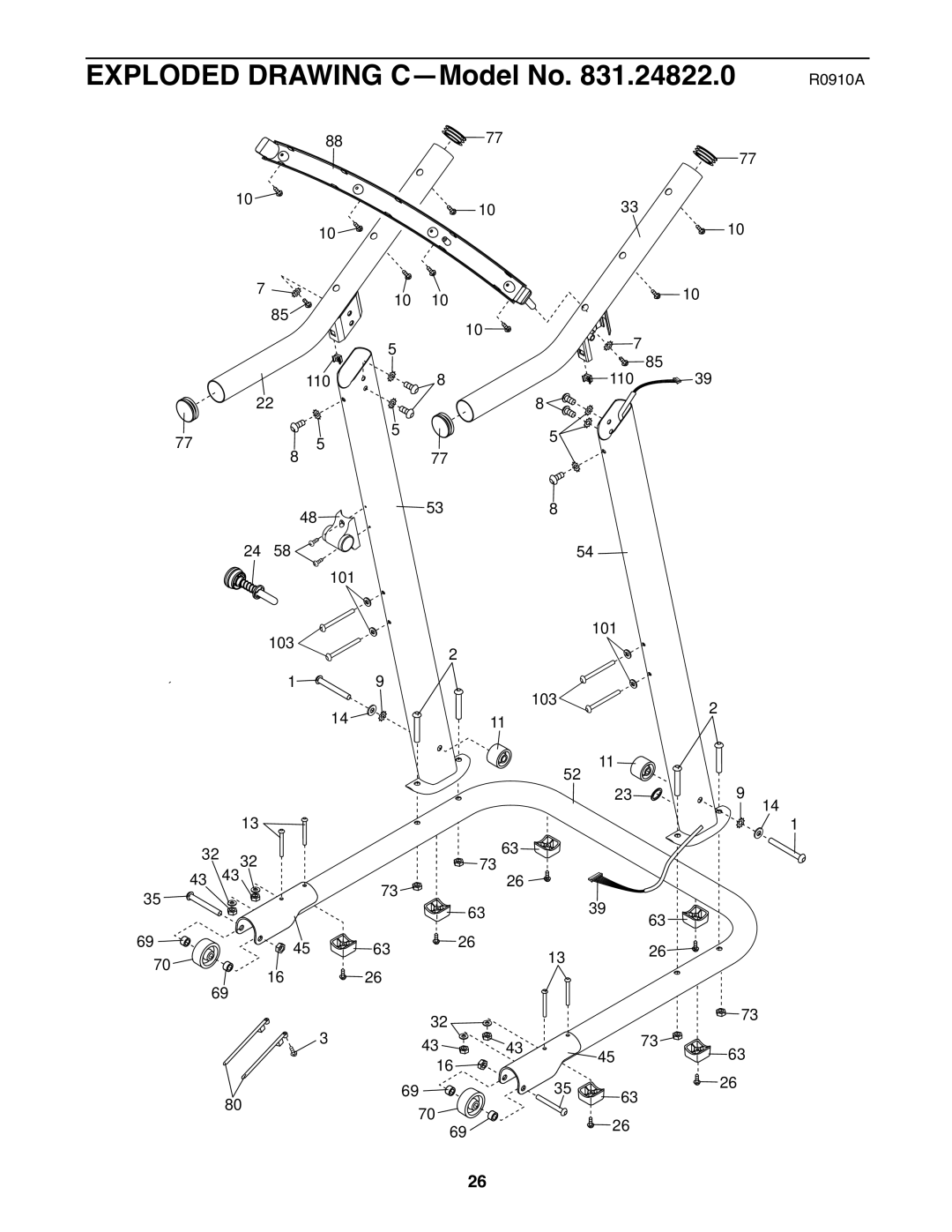 Weslo 831.24822.0 manual Exploded Drawing C-Model No 