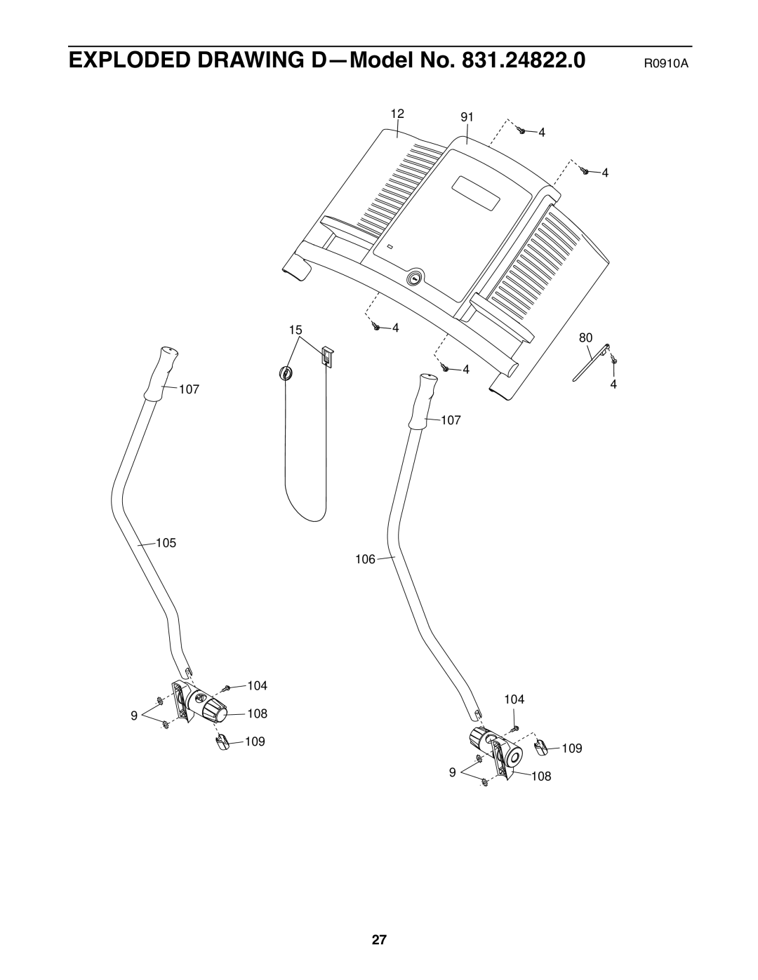 Weslo 831.24822.0 manual Exploded Drawing D-Model No 