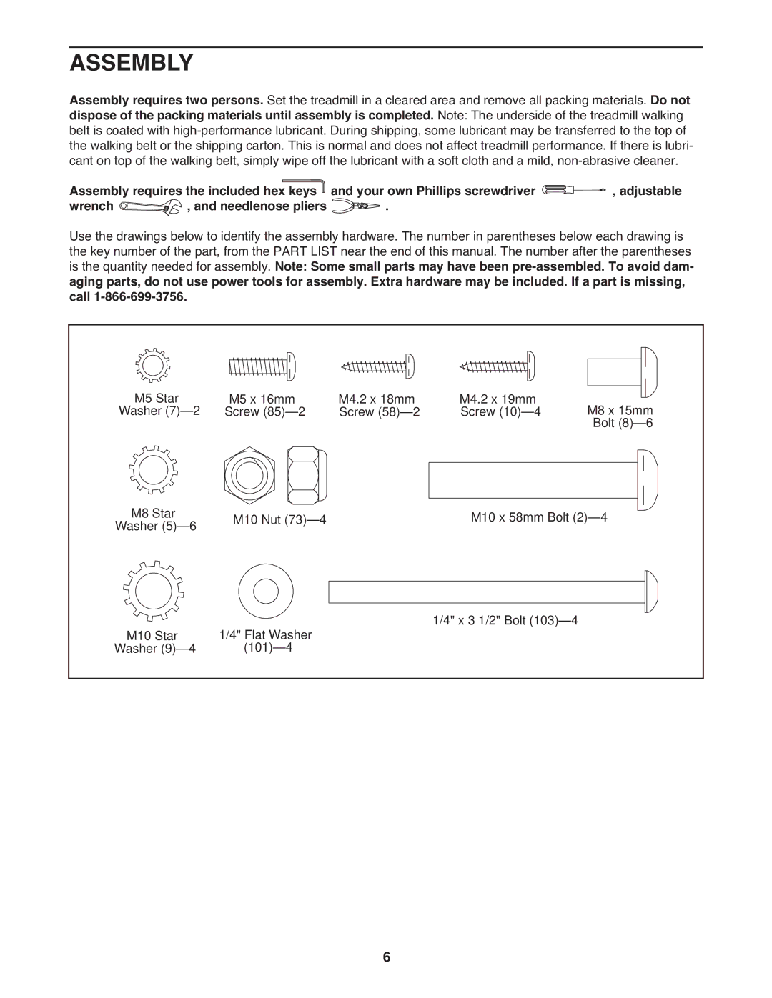 Weslo 831.24822.0 manual Assembly 