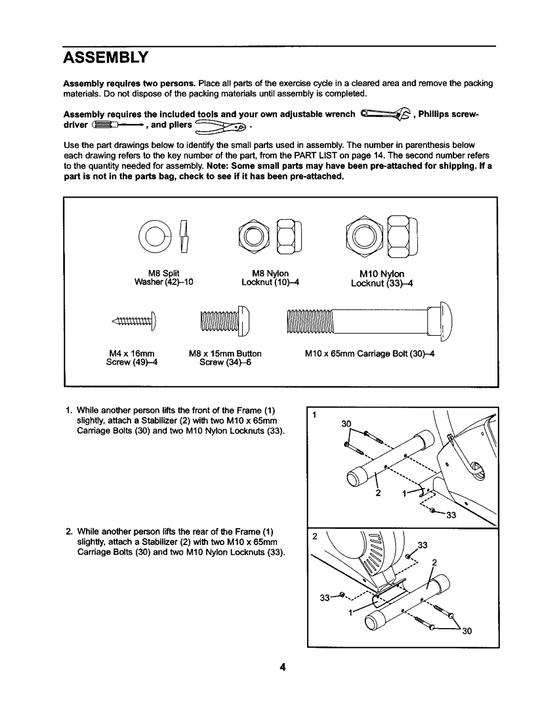 Weslo 831.2831 user manual Assembly 