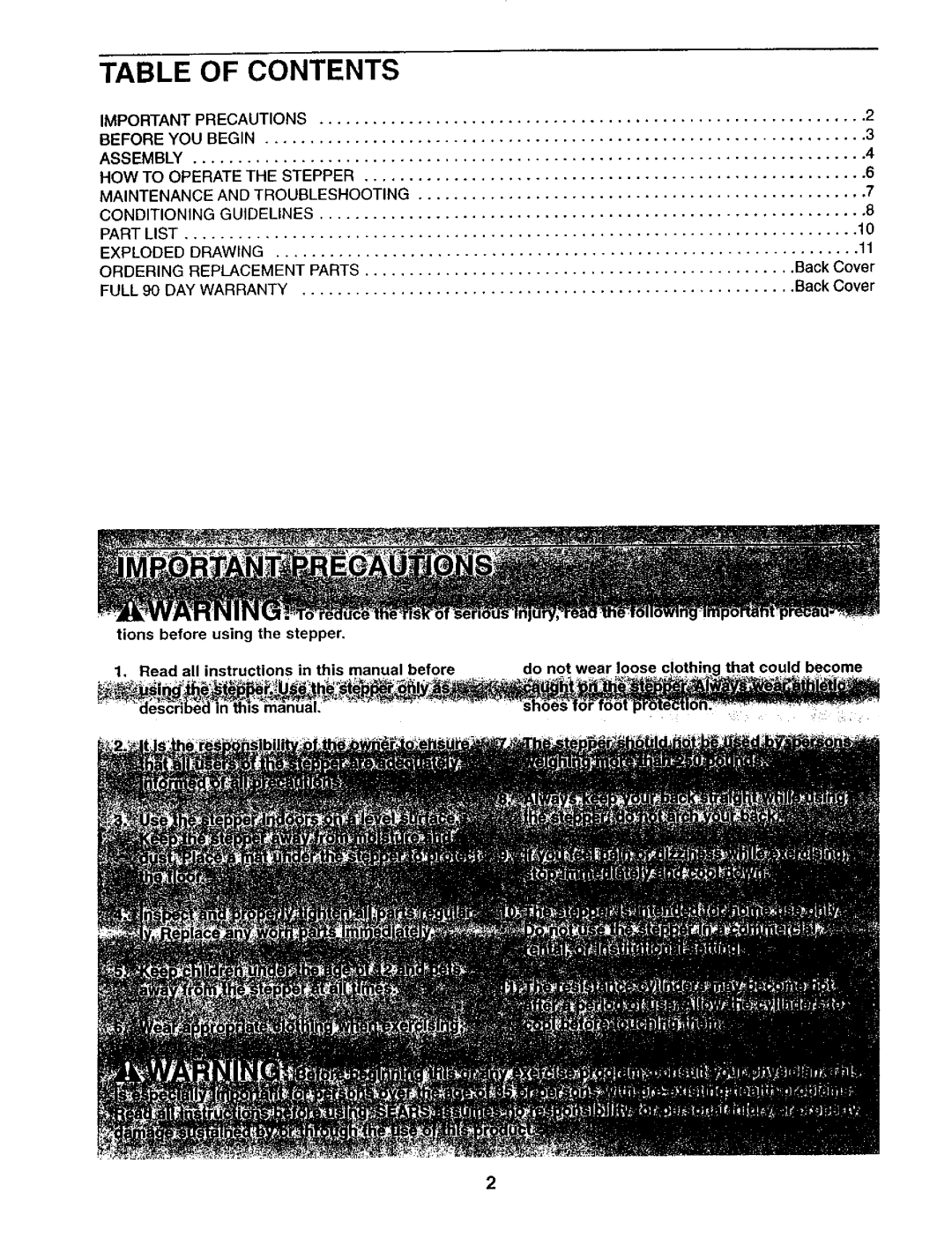 Weslo 831.2836 user manual Contents 