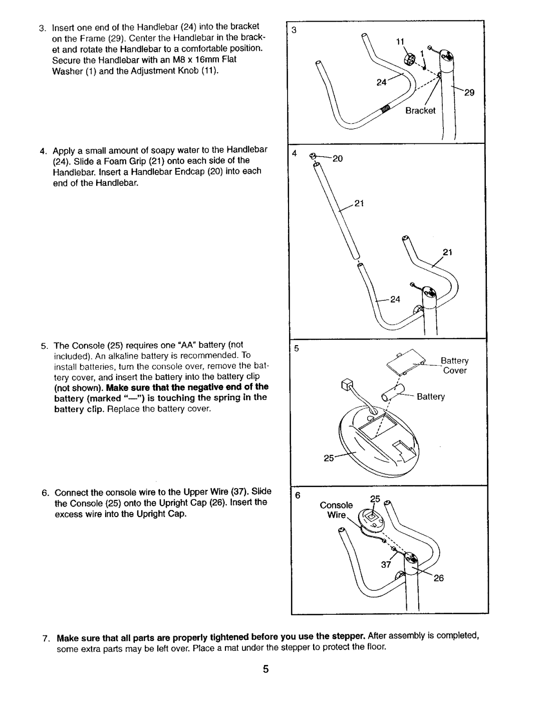 Weslo 831.2836 user manual Battery 