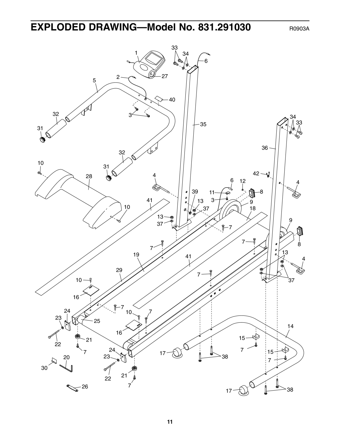 Weslo 831.291030 user manual R0903A 