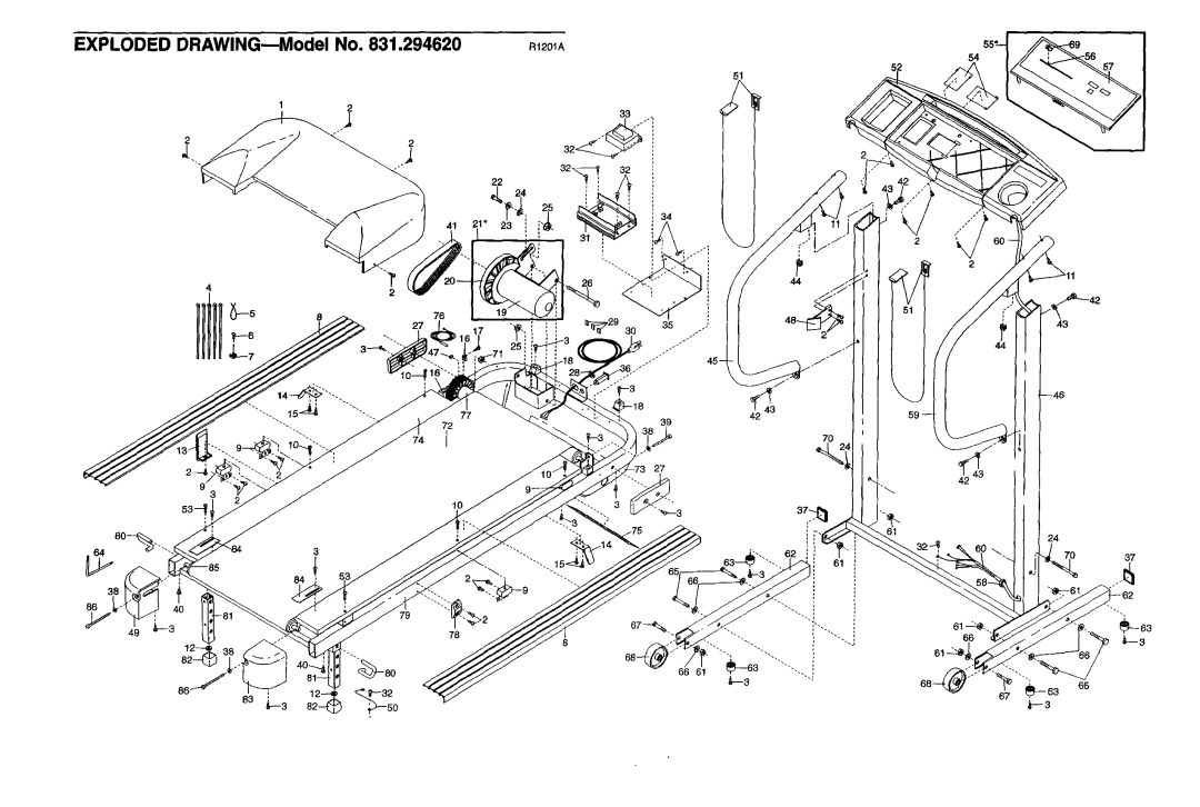 Weslo 831.29462 user manual Exploded DRAWINGmModel no 