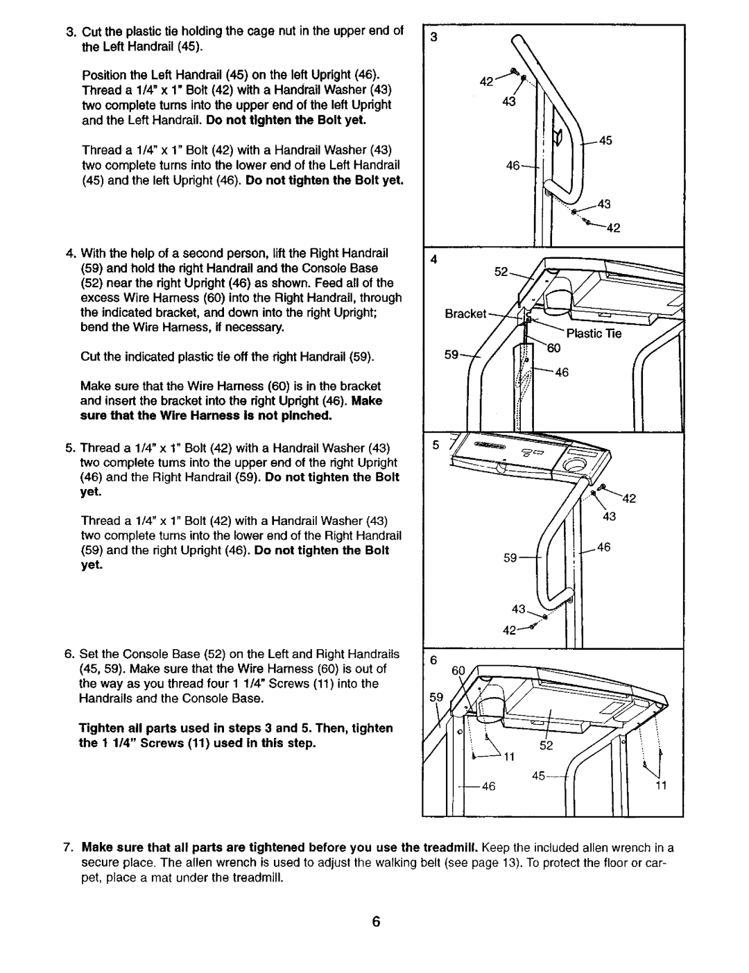 Weslo 831.29462 user manual 6t45 L----42 604lastic le 