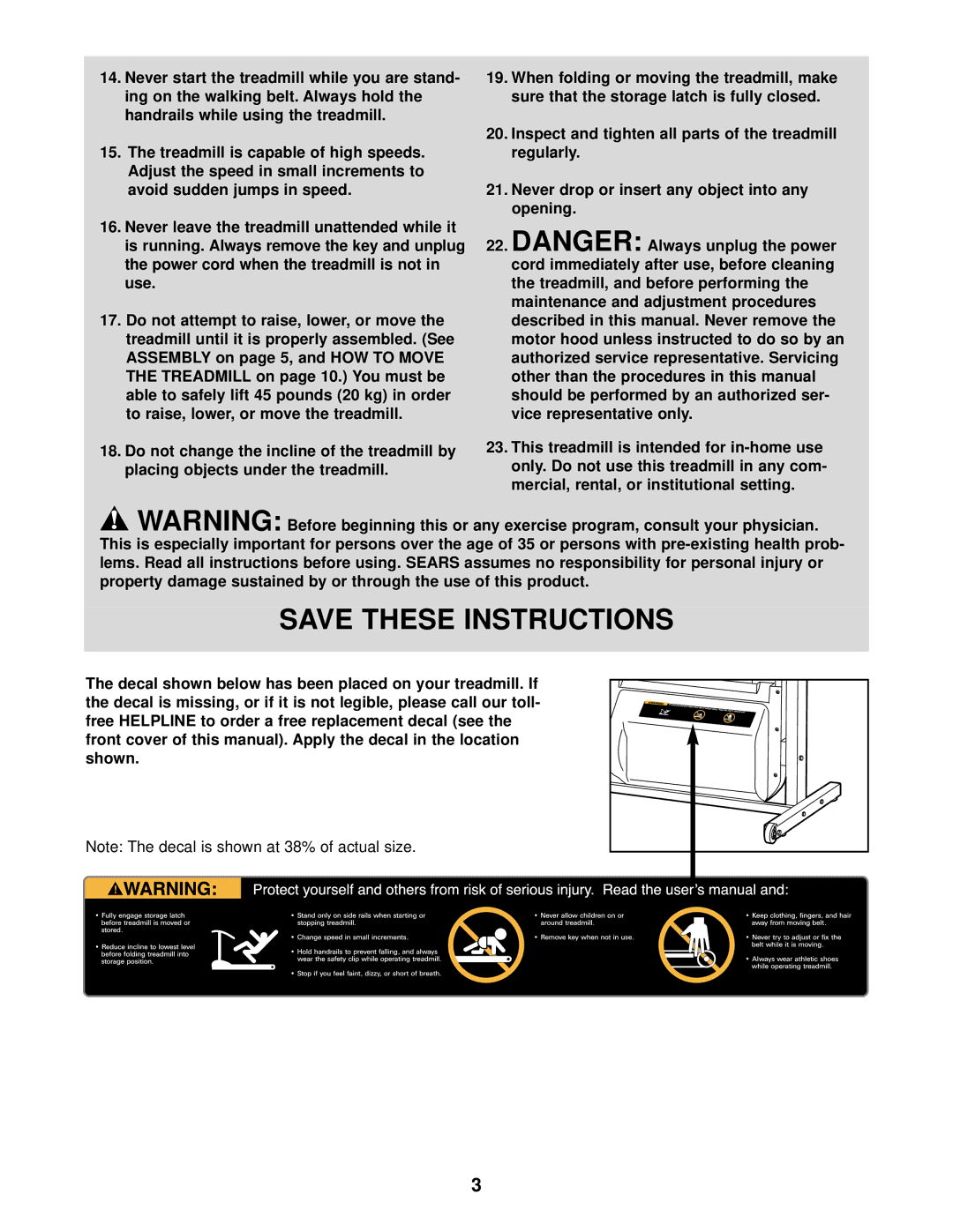 Weslo 831.294620 user manual 