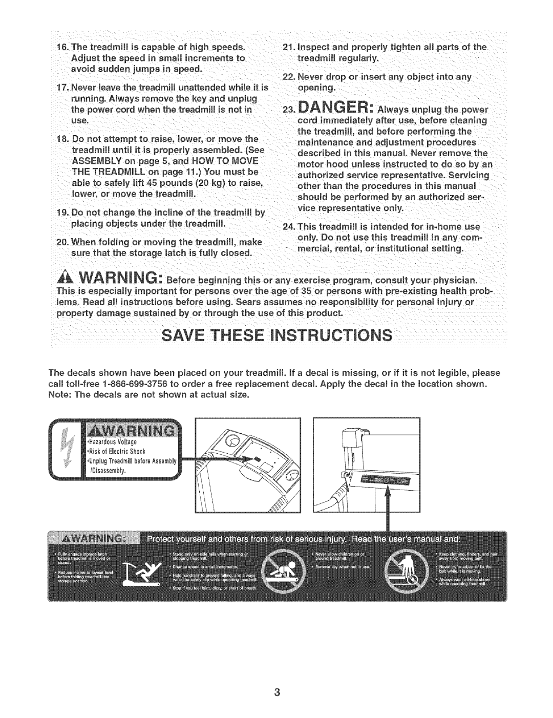 Weslo 831.29502 user manual UnplugTreadmiml 