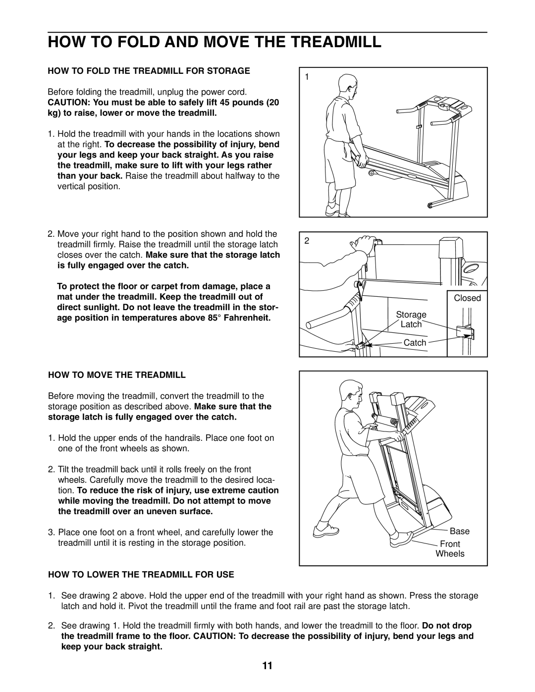 Weslo 831.295021 HOW to Fold and Move the Treadmill, HOW to Fold the Treadmill for Storage, HOW to Move the Treadmill 
