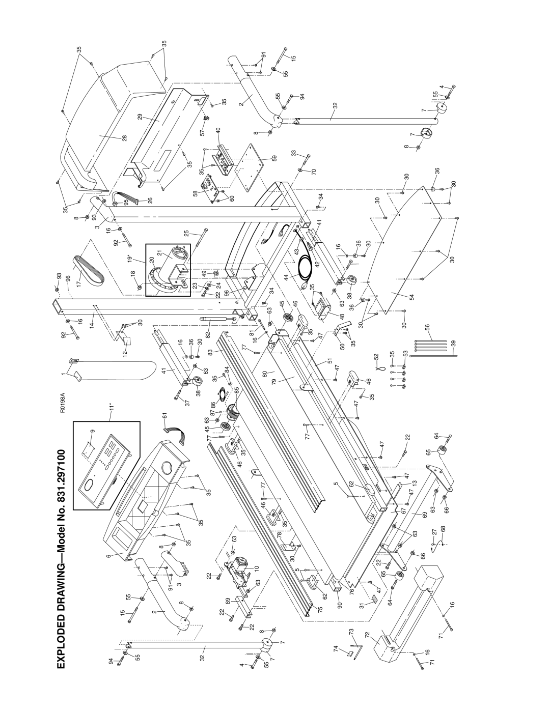 Weslo 831.297100 user manual Exploded DRAWING-Model No 