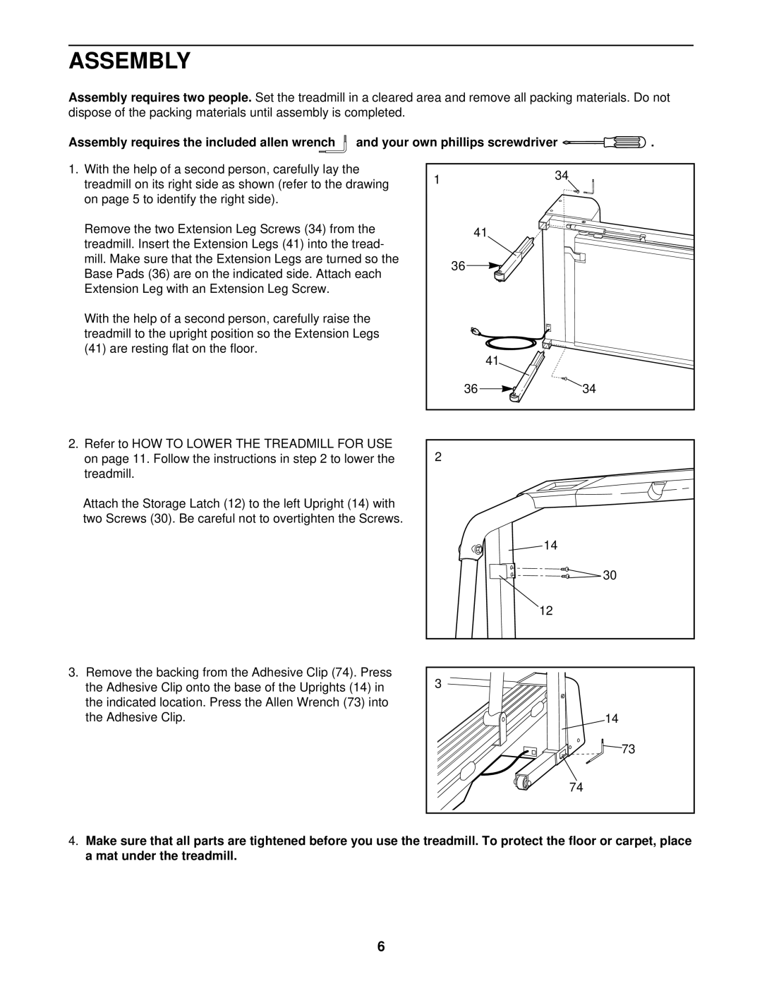 Weslo 831.297100 user manual Assembly 