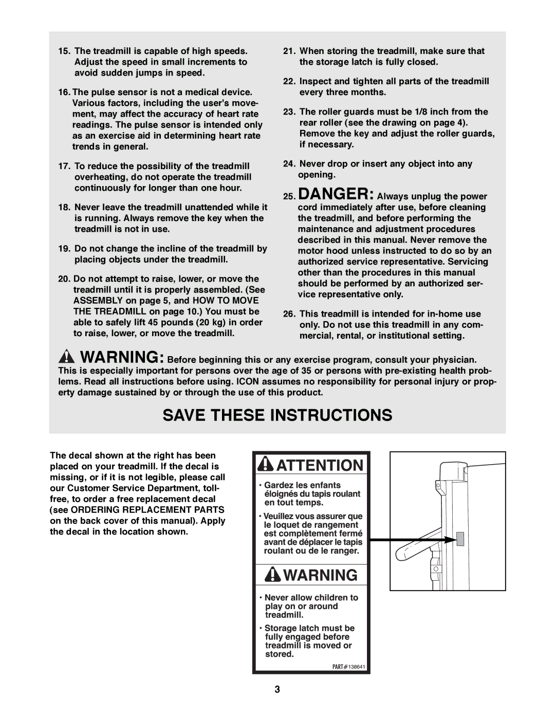 Weslo 925925 user manual 