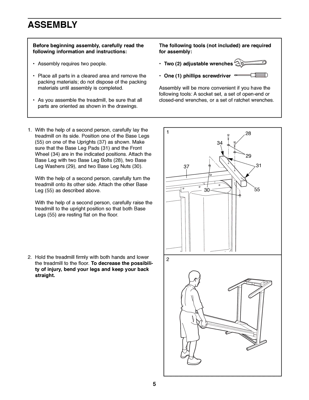 Weslo 925925 user manual Assembly 