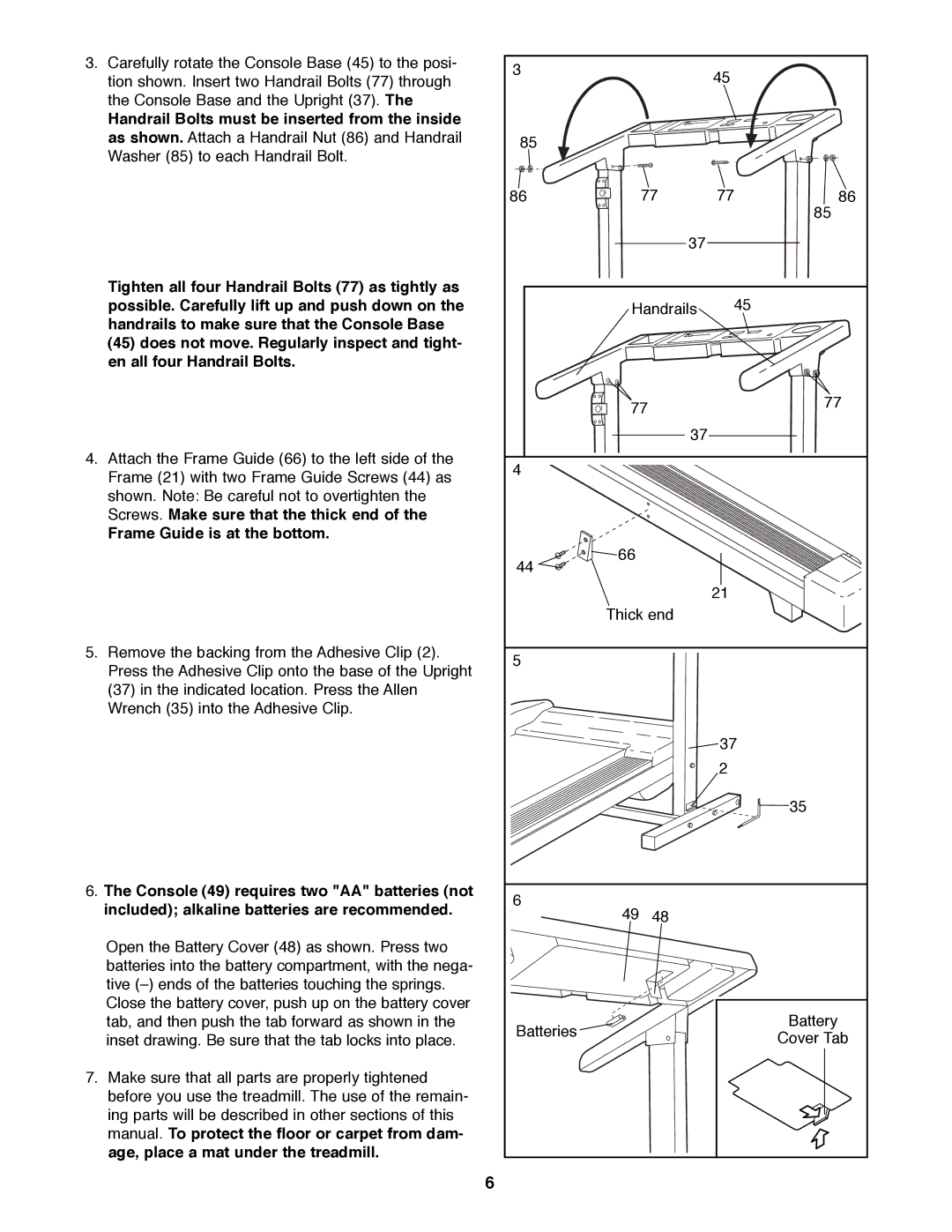 Weslo 925925 user manual Frame Guide is at the bottom 